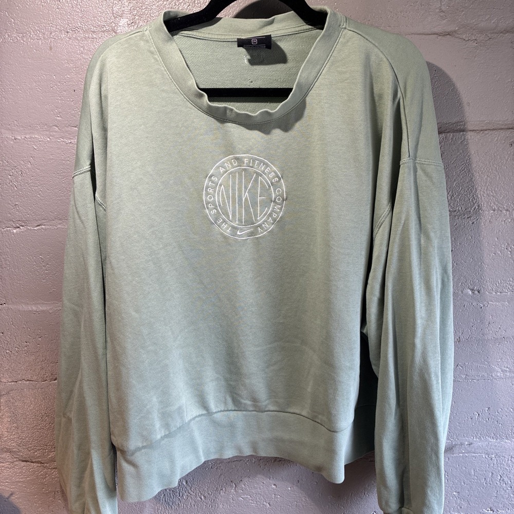 Nike Sportswear French Terry Sweatshirt Womens Size 2x Oxford Logo Mint Green